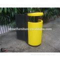 Powder coated iron garbage can stand with asthray